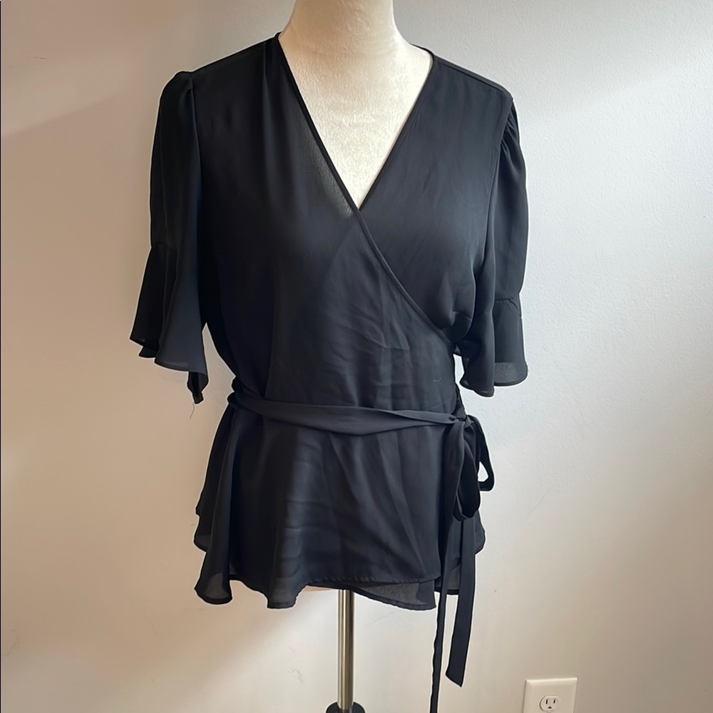 Elegant Black Wrap Top
